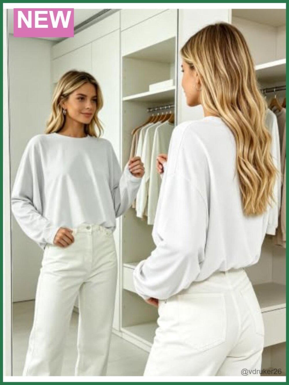 Oversized Bubble Hem Long Sleeve Crewneck T-Shirt Soft Knit Fall Top